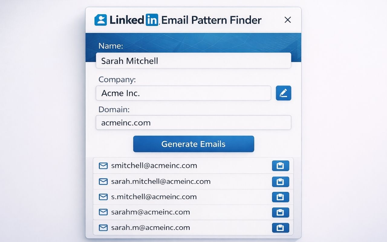 LinkedIn Email Pattern Finder screenshot 5