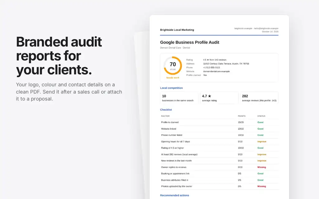 MapAudit – Local SEO Audit & Lead Export for Maps screenshot 3