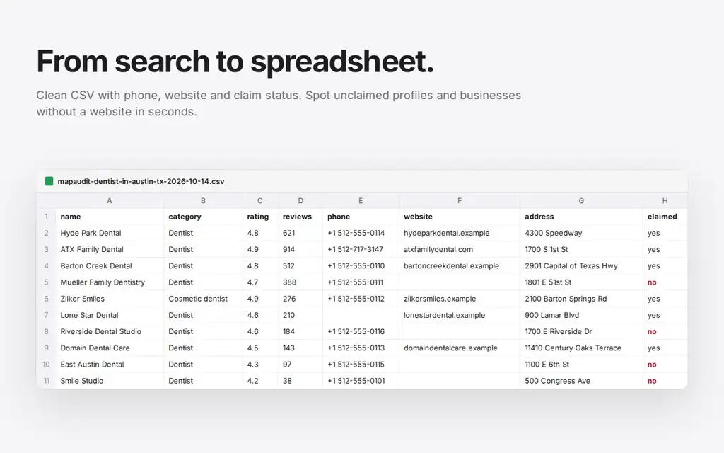 MapAudit – Local SEO Audit & Lead Export for Maps screenshot 4